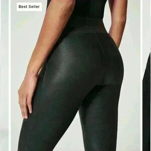 Spanx faux leather leggings. Never worn. Size Large
